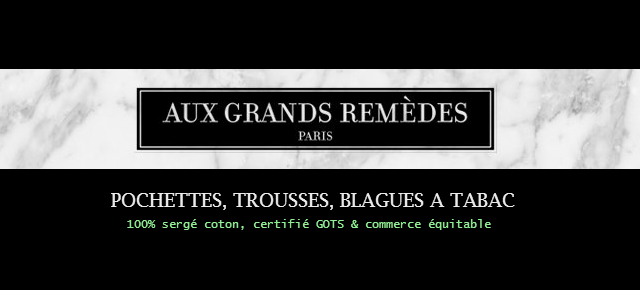 Aux Grands Remèdes - Paris - trousse, pochette, blague à tabac - pouch, clutch, tobacco pouch